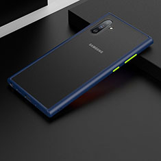 Samsung Galaxy Note 10用ハイブリットバンパーケース プラスチック 兼シリコーン カバー R01 サムスン ネイビー