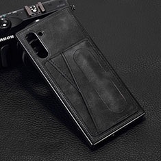 Samsung Galaxy Note 10用ケース 高級感 手触り良いレザー柄 R07 サムスン ブラック