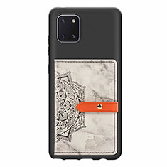 Samsung Galaxy Note 10 Lite用極薄ソフトケース シリコンケース 耐衝撃 全面保護 マグネット式 バンパー S05D サムスン ブラック