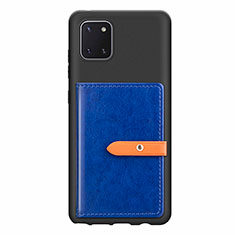 Samsung Galaxy Note 10 Lite用極薄ソフトケース シリコンケース 耐衝撃 全面保護 マグネット式 バンパー S10D サムスン ネイビー