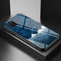 Samsung Galaxy Note 10 Lite用ハイブリットバンパーケース プラスチック パターン 鏡面 カバー LS1 サムスン ネイビー