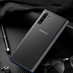 Samsung Galaxy Note 10 Plus用ハイブリットバンパーケース クリア透明 プラスチック 鏡面 カバー H01 サムスン ネイビー