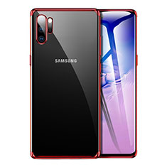 Samsung Galaxy Note 10 Plus用極薄ソフトケース シリコンケース 耐衝撃 全面保護 クリア透明 H02 サムスン レッド