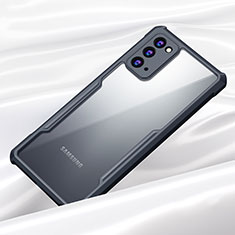 Samsung Galaxy Note 20 5G用ハイブリットバンパーケース クリア透明 プラスチック 鏡面 カバー M01 サムスン ブラック