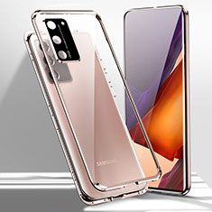 Samsung Galaxy Note 20 5G用ケース 高級感 手触り良い アルミメタル 製の金属製 360度 フルカバーバンパー 鏡面 カバー T02 サムスン ブロンズ