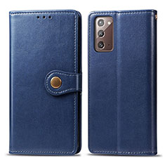 Samsung Galaxy Note 20 5G用手帳型 レザーケース スタンド カバー S05D サムスン ネイビー
