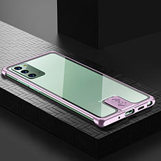 Samsung Galaxy Note 20 5G用ケース 高級感 手触り良い アルミメタル 製の金属製 カバー LK1 サムスン ローズゴールド