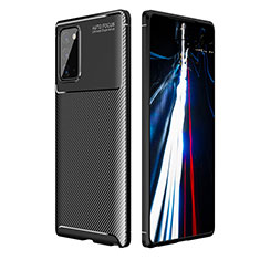 Samsung Galaxy Note 20 5G用シリコンケース ソフトタッチラバー ツイル カバー WL1 サムスン ブラック