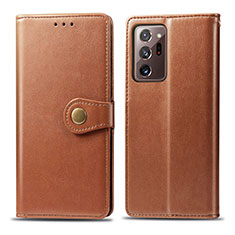 Samsung Galaxy Note 20 Ultra 5G用手帳型 レザーケース スタンド カバー S05D サムスン ブラウン