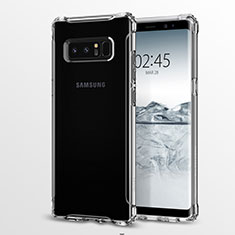 Samsung Galaxy Note 8用極薄ソフトケース シリコンケース 耐衝撃 全面保護 クリア透明 R03 サムスン クリア