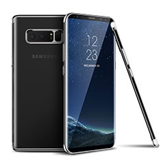 Samsung Galaxy Note 8 Duos N950F用極薄ソフトケース シリコンケース 耐衝撃 全面保護 クリア透明 T06 サムスン シルバー