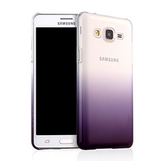 Samsung Galaxy On5 G550FY用ハードケース グラデーション 勾配色 クリア透明 サムスン パープル