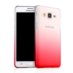 Samsung Galaxy On5 G550FY用ハードケース グラデーション 勾配色 クリア透明 サムスン レッド