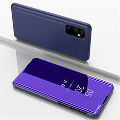 Samsung Galaxy Quantum2 5G用手帳型 レザーケース スタンド 鏡面 カバー ZL1 サムスン パープル