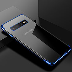 Samsung Galaxy S10 5G用極薄ソフトケース シリコンケース 耐衝撃 全面保護 クリア透明 S03 サムスン ネイビー