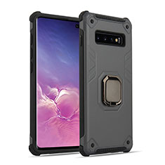 Samsung Galaxy S10 5G用ハイブリットバンパーケース プラスチック アンド指輪 マグネット式 T01 サムスン グレー