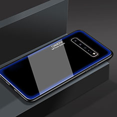 Samsung Galaxy S10 5G SM-G977B用ハイブリットバンパーケース プラスチック 鏡面 カバー サムスン ネイビー