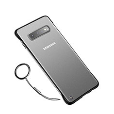 Samsung Galaxy S10用極薄ケース クリア透明 プラスチック 質感もマットU02 サムスン ブラック
