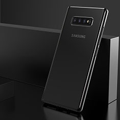 Samsung Galaxy S10 Plus用極薄ソフトケース シリコンケース 耐衝撃 全面保護 クリア透明 H05 サムスン ブラック