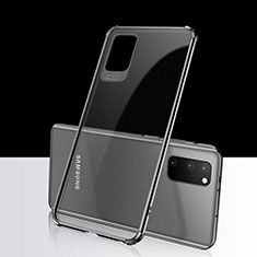Samsung Galaxy S20用極薄ソフトケース シリコンケース 耐衝撃 全面保護 クリア透明 S02 サムスン ブラック