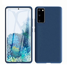 Samsung Galaxy S20用360度 フルカバー極薄ソフトケース シリコンケース 耐衝撃 全面保護 バンパー C01 サムスン ネイビー