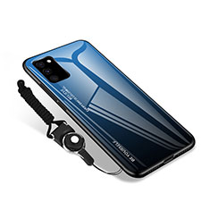 Samsung Galaxy S20 FE 4G用ハイブリットバンパーケース プラスチック 鏡面 カバー M01 サムスン ネイビー