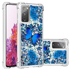 Samsung Galaxy S20 FE 4G用シリコンケース ソフトタッチラバー ブリンブリン カバー S03 サムスン ネイビー