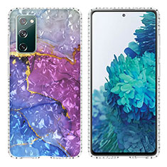 Samsung Galaxy S20 FE 4G用シリコンケース ソフトタッチラバー バタフライ パターン カバー Y04B サムスン パープル