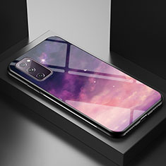 Samsung Galaxy S20 FE 4G用ハイブリットバンパーケース プラスチック パターン 鏡面 カバー LS1 サムスン パープル