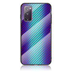 Samsung Galaxy S20 FE 4G用ハイブリットバンパーケース プラスチック 鏡面 虹 グラデーション 勾配色 カバー LS2 サムスン ネイビー