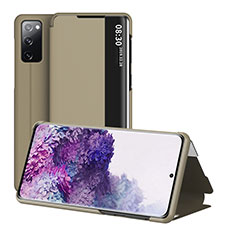 Samsung Galaxy S20 FE 5G用手帳型 レザーケース スタンド カバー ZL2 サムスン ゴールド