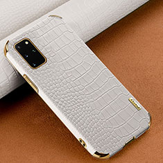 Samsung Galaxy S20 Plus 5G用ケース 高級感 手触り良いレザー柄 サムスン ホワイト