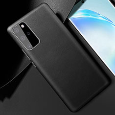 Samsung Galaxy S20 Plus 5G用ケース 高級感 手触り良いレザー柄 R01 サムスン ブラック