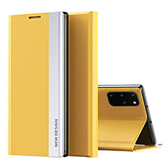 Samsung Galaxy S20 Plus用手帳型 レザーケース スタンド カバー QH1 サムスン イエロー