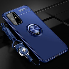 Samsung Galaxy S20 Plus用極薄ソフトケース シリコンケース 耐衝撃 全面保護 アンド指輪 マグネット式 バンパー JM3 サムスン ネイビー