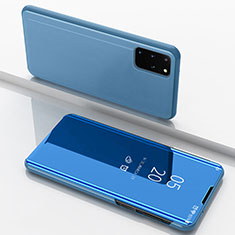 Samsung Galaxy S20 Plus用手帳型 レザーケース スタンド 鏡面 カバー サムスン ネイビー