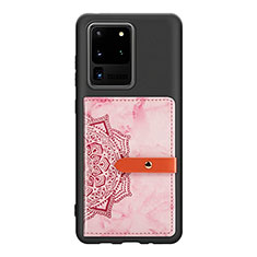 Samsung Galaxy S20 Ultra 5G用極薄ソフトケース シリコンケース 耐衝撃 全面保護 マグネット式 バンパー S09D サムスン ピンク