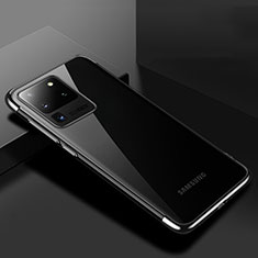 Samsung Galaxy S20 Ultra用極薄ソフトケース シリコンケース 耐衝撃 全面保護 クリア透明 S01 サムスン ブラック