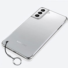 Samsung Galaxy S21 5G用ハードカバー クリスタル クリア透明 H02 サムスン シルバー