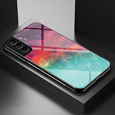 Samsung Galaxy S21 FE 5G用ハイブリットバンパーケース プラスチック 星空 鏡面 カバー S01 サムスン レッド