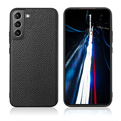 Samsung Galaxy S21 FE 5G用ケース 高級感 手触り良いレザー柄 C08 サムスン ブラック