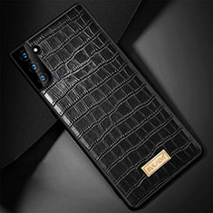 Samsung Galaxy S21 FE 5G用ケース 高級感 手触り良いレザー柄 S08 サムスン ブラック