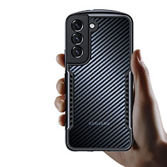 Samsung Galaxy S21 FE 5G用極薄ソフトケース シリコンケース 耐衝撃 全面保護 クリア透明 T16 サムスン ブラック