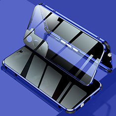 Samsung Galaxy S21 FE 5G用ケース 高級感 手触り良い アルミメタル 製の金属製 360度 フルカバーバンパー 鏡面 カバー M02 サムスン ネイビー