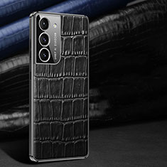 Samsung Galaxy S21 FE 5G用ケース 高級感 手触り良いレザー柄 C09 サムスン ブラック