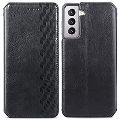 Samsung Galaxy S21 Plus 5G用手帳型 レザーケース スタンド カバー A01D サムスン ブラック
