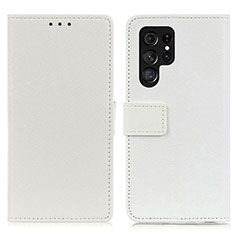 Samsung Galaxy S21 Ultra 5G用手帳型 レザーケース スタンド カバー M08L サムスン ホワイト