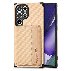 Samsung Galaxy S21 Ultra 5G用極薄ソフトケース シリコンケース 耐衝撃 全面保護 マグネット式 バンパー S04D サムスン ゴールド