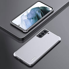 Samsung Galaxy S22 5G用シリコンケース ソフトタッチラバー レザー柄 カバー S02 サムスン ホワイト