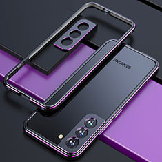 Samsung Galaxy S22 Plus 5G用ケース 高級感 手触り良い アルミメタル 製の金属製 バンパー カバー A02 サムスン パープル